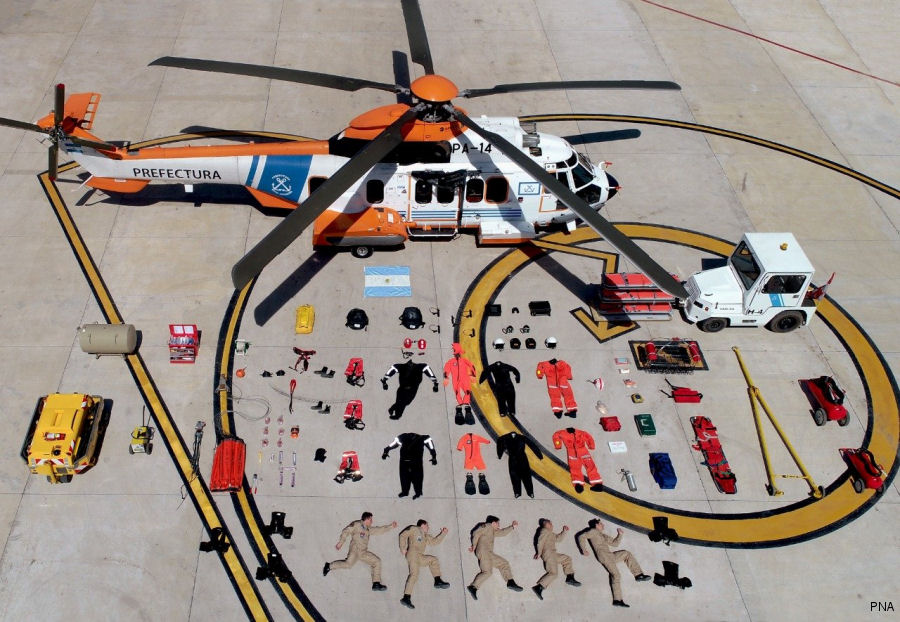 Photos of H225 in Argentine Coast Guard helicopter service.