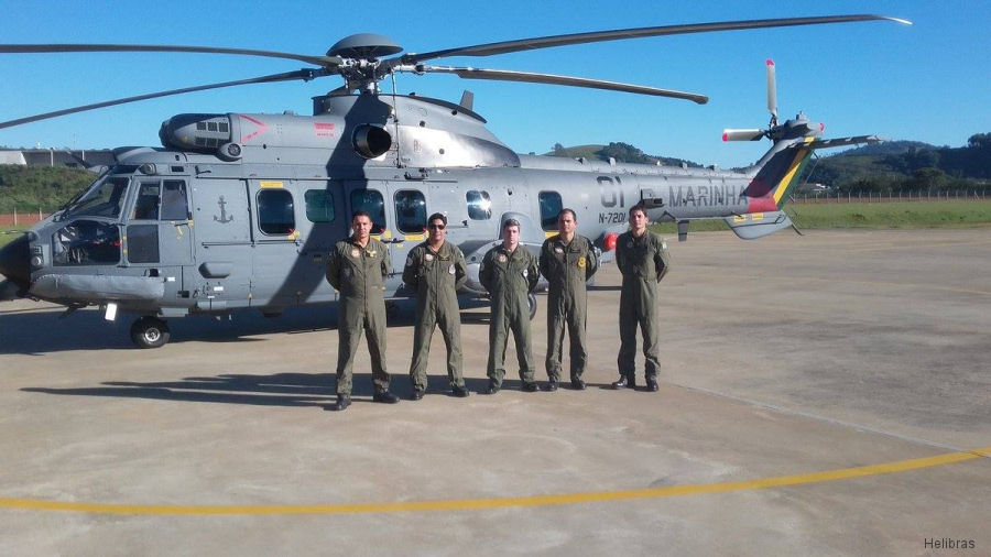 Detailed history and photos of helicopter Eurocopter EC725 Caracal Serial Register N-7201 used by Força Aeronaval da Marinha do Brasil (Brazilian Navy) Track service timeline and current status.
