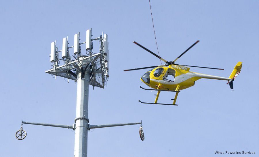 Detailed history and photos of helicopter McDonnell Douglas MD369E / MD500E Serial 0288E Register N520WH N381F used by Winco Powerline Services Track service timeline and current status.