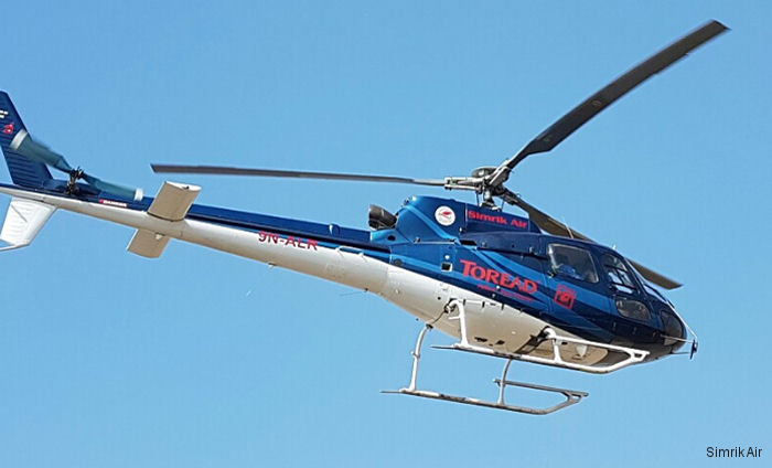 Detailed history and photos of helicopter Eurocopter HB350B2 Esquilo Serial 3114 Register 9N-ALR HP-1914 HK-4547 PT-YSO used by Simrik Air ,Helibras Track service timeline and current status.