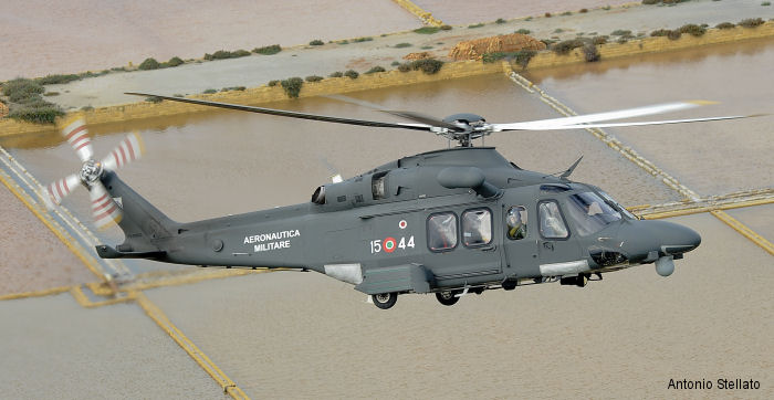 Helicopter AgustaWestland AW139M Serial 31434 Register MM81800 used by Aeronautica Militare Italiana AMI (Italian Air Force). Built 2012. Aircraft history and location