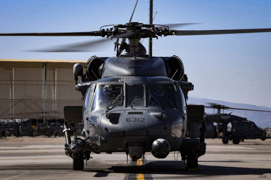 Detailed history and photos of helicopter Sikorsky HH-60G Pave Hawk Serial 70-1542 Register 90-26312 used by US Air Force USAF Track service timeline and current status.