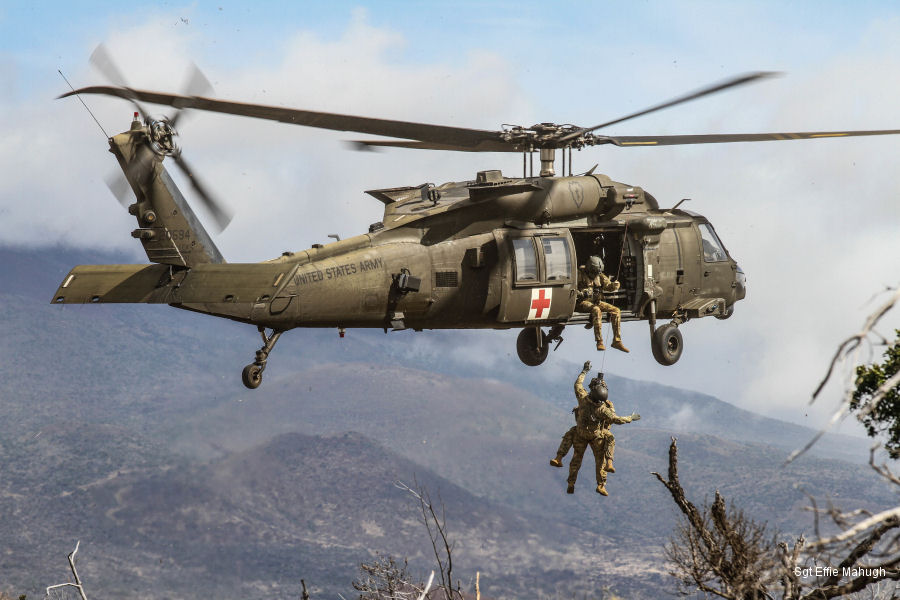 Helicopter Sikorsky HH-60M Black Hawk Serial unknown Register 13-20594 used by US Army Aviation Army. Aircraft history and location