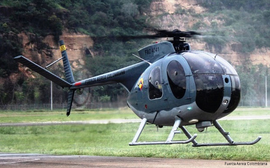 Helicopter Hughes 369HM Serial 48-0001M Register FAC4241 FAC241 used by Fuerza Aerea Colombiana FAC (Colombian Air Force). Aircraft history and location