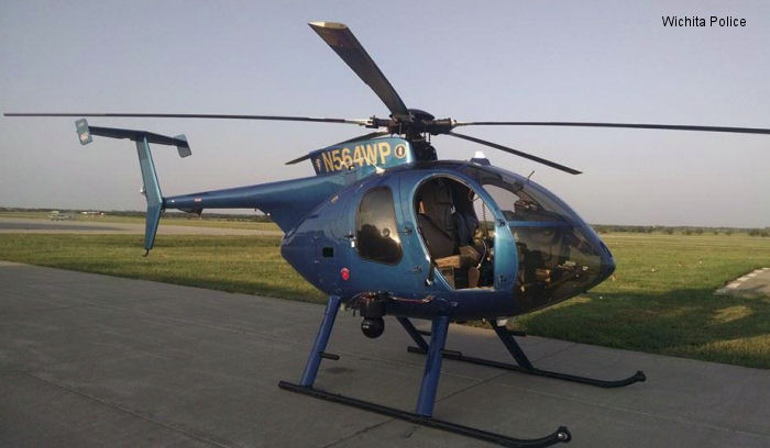 Detailed history and photos of helicopter MD Helicopters MD500E Serial 0564E Register N15TH N564WP used by HeliService Powerline Solutions ,WPD (Wichita Police Department) Track service timeline and current status.