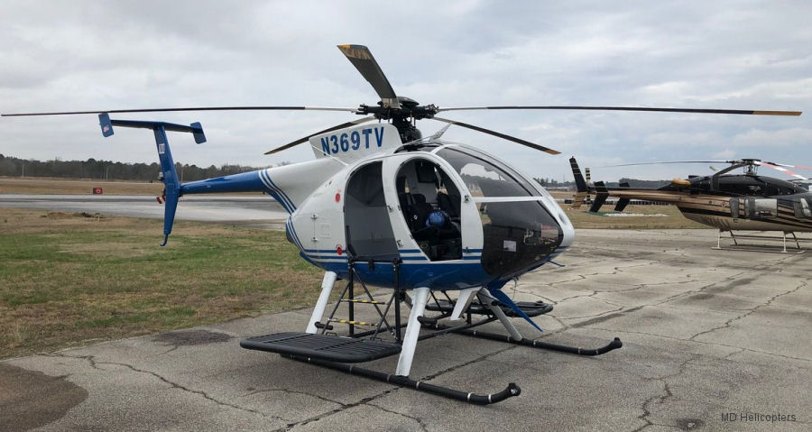 Helicopter MD Helicopters MD530F Serial 0269FF Register N369TV N6069H used by TVA (Tennessee Valley Authority) ,MD Helicopters MDHI. Built 2017. Aircraft history and location