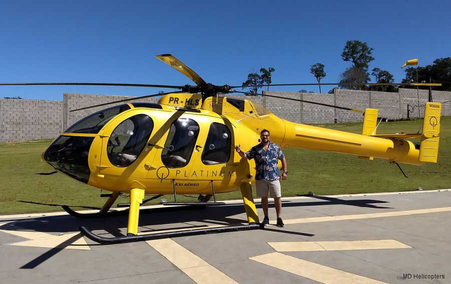 Helicopter McDonnell Douglas MD600N Serial RN072 Register PR-HLS N600YY N91085 used by Platinum Helicopteros ,Helisul Taxi Aereo ,MD Helicopters MDHI. Built 2007. Aircraft history and location