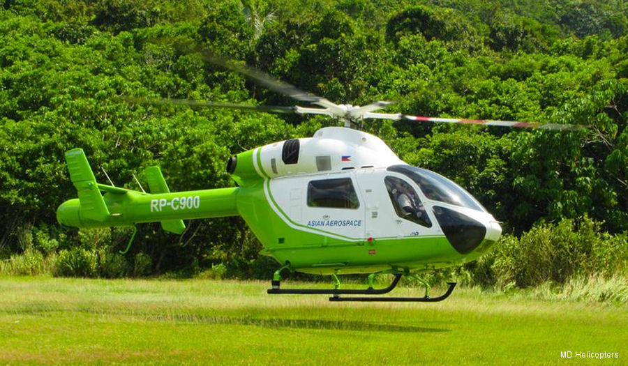 Helicopter McDonnell Douglas MD900 Explorer Serial 900/00035 Register RP-C900 XB-KST XA-MDB N9198R used by Asian Aerospace ,MD Helicopters MDHI. Built 1996. Aircraft history and location