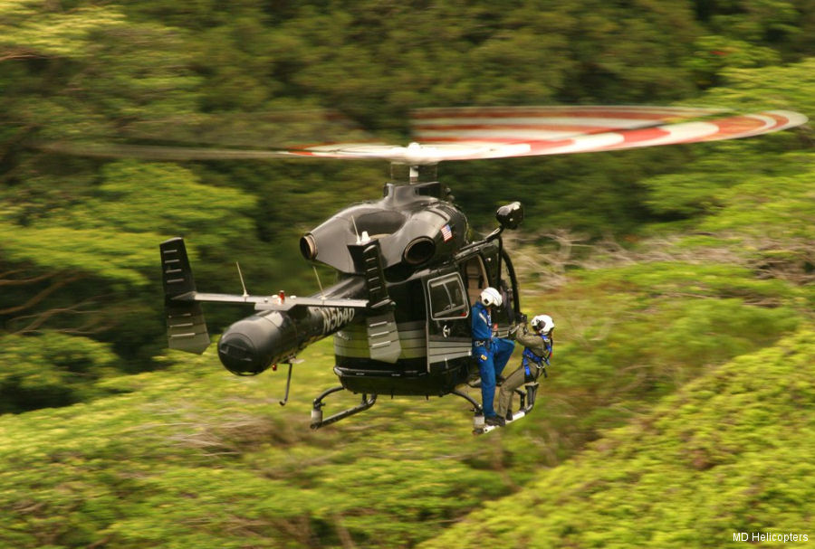 Helicopter McDonnell Douglas MD902 Explorer Serial 900/00103 Register G-CIOS G-SASO N5646 N1811 N70035 used by UK Air Ambulances Cornwall Amb (Cornwall Air Ambulance) ,Specialist Aviation Services SAS ,US Department of Justice ,MD Helicopters MDHI. Built 2002. Aircraft history and location