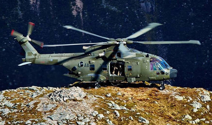 Detailed history and photos of helicopter AgustaWestland EH101 Mk.512 Serial 50089 Register ZJ990 M-501 used by Fleet Air Arm RN (Royal Navy) ,Royal Air Force RAF ,Flyvevåbnet (Royal Danish Air Force) ,AgustaWestland UK Converted to Merlin HC.3A Track service timeline and current status.