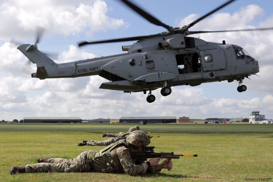 Helicopter AgustaWestland Merlin HC.3 Serial 50137 Register ZJ125 used by Fleet Air Arm RN (Royal Navy) ,Royal Air Force RAF. Built 2000. Aircraft history and location