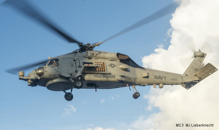 Detailed history and photos of helicopter Sikorsky MH-60R Seahawk Serial Register 168097 used by US Navy USN Track service timeline and current status.
