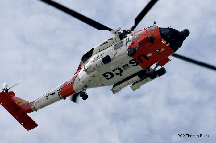 Helicopter Sikorsky HH-60J Jayhawk Serial 70-1704 Register 6022 used by US Coast Guard USCG. Aircraft history and location