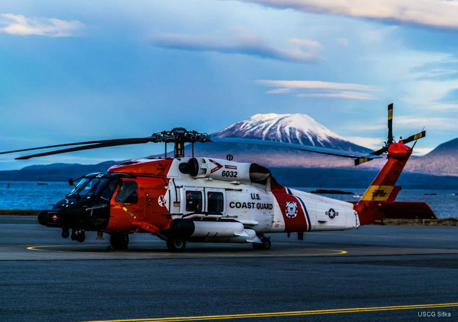 Helicopter Sikorsky HH-60J Jayhawk Serial 70-1791 Register 6032 used by US Coast Guard USCG. Aircraft history and location