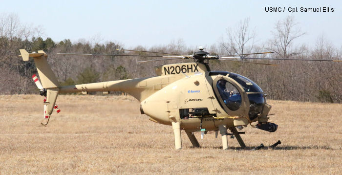Helicopter Boeing H-6 Serial 06-X002 Register N206HX used by Boeing Helicopters. Built 2007. Aircraft history and location