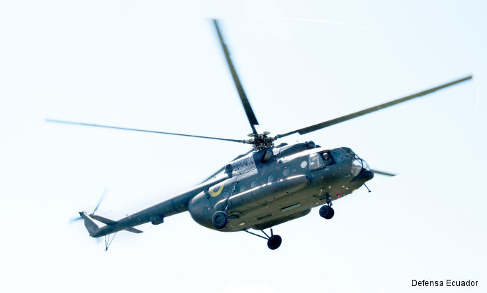 Detailed history and photos of helicopter Mil Mi-171 Serial 59489614813 Register E-482 used by Ejercito Ecuatoriano (Ecuadorian Army) Track service timeline and current status.