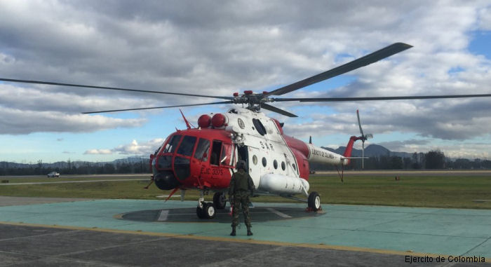 Detailed history and photos of helicopter Mil Mi-17-1V Serial 170M01 Register EJC-3375 used by Aviacion del Ejercito de Colombia (Colombian Army Aviation) Track service timeline and current status.