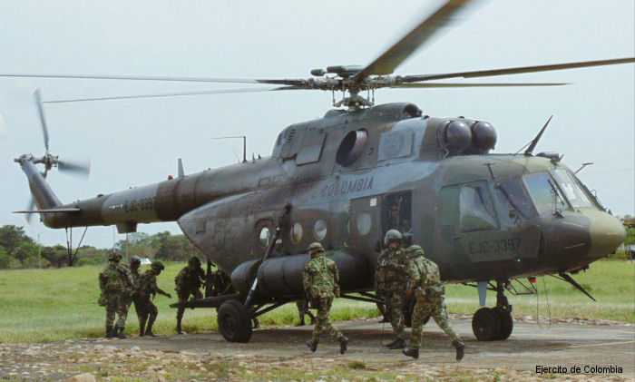 Helicopter Mil Mi-17V-5 Serial  Register EJC-3397 used by Aviacion del Ejercito de Colombia (Colombian Army Aviation). Aircraft history and location