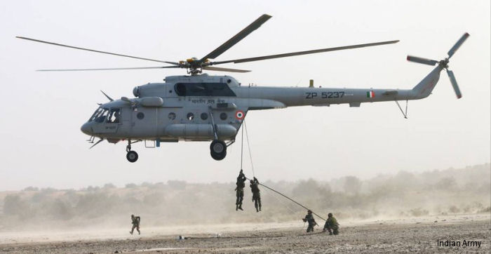 Detailed history and photos of helicopter Mil Mi-17V-5 Serial Register ZP5237 used by Bharatiya Vayu Sena (Indian Air Force) Track service timeline and current status.