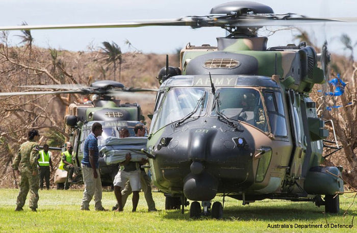Helicopter NH Industries MRH90 Taipan Serial 1187 Register A40-011 used by Australian Army Aviation (Australian Army) Fleet Air Arm (RAN) (Royal Australian Navy). Aircraft history and location