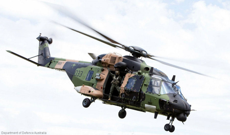 Helicopter NH Industries MRH90 Taipan Serial unknown Register A40-033 used by Fleet Air Arm (RAN) RAN (Royal Australian Navy). Aircraft history and location