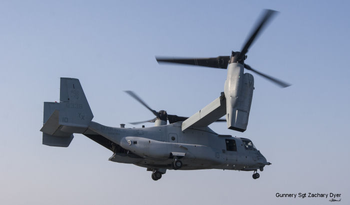 Helicopter Bell MV-22B Osprey Serial D0241 Register 168338 used by US Marine Corps USMC. Aircraft history and location