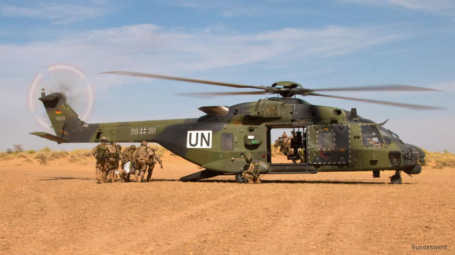 Detailed history and photos of helicopter NH Industries NH90 TTH Serial 1100 Register 78+20 used by United Nations UNHAS ,Heeresflieger (German Army Aviation) Track service timeline and current status.