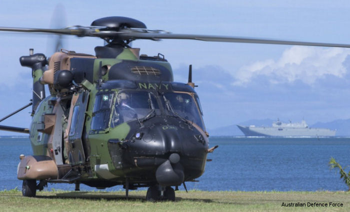 Helicopter NH Industries MRH90 Taipan Serial 1270 Register A40-030 used by Fleet Air Arm (RAN) (Royal Australian Navy). Aircraft history and location