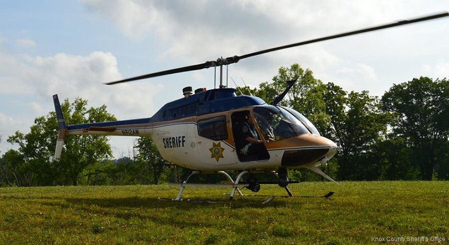 Helicopter Bell OH-58A Kiowa Serial 41995 Register N912AW 72-21329 used by Knox County Sheriff's Office ,US Army Aviation Army. Aircraft history and location