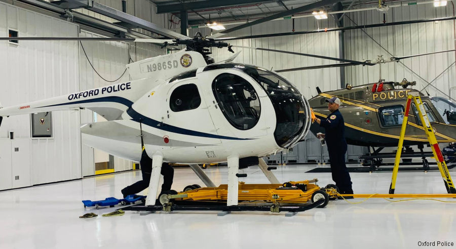 Helicopter Hughes OH-6A Cayuse Serial 101356 Register N535X N986SD 69-15986 used by Oxford Police Department ,Wood County Sheriff's Department ,US Army Aviation Army. Aircraft history and location