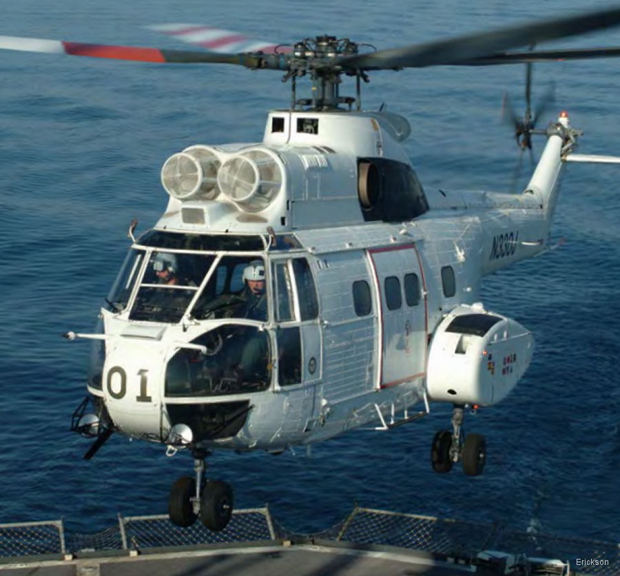 Detailed history and photos of helicopter Aerospatiale SA330J Puma Serial 1647 Register N330J XA-SKT XC-GEF used by US Navy USN ,Evergreen Helicopters ,Gobierno de Mexico (Mexico Government) Track service timeline and current status.