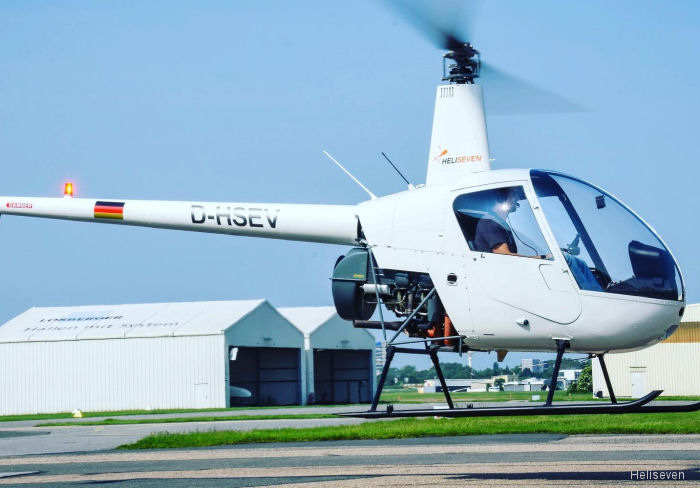 Detailed history and photos of helicopter Robinson R22 Beta Serial 1355 Register D-HSEV D-HILE used by Heliseven GmbH Track service timeline and current status.