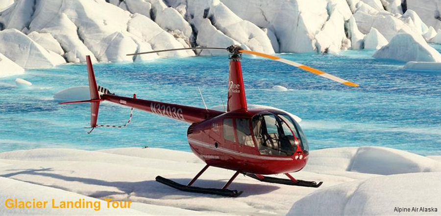 Helicopter Robinson R44 Clipper II Serial 11586 Register N3203G used by Alpine Air Alaska. Built 2007. Aircraft history and location