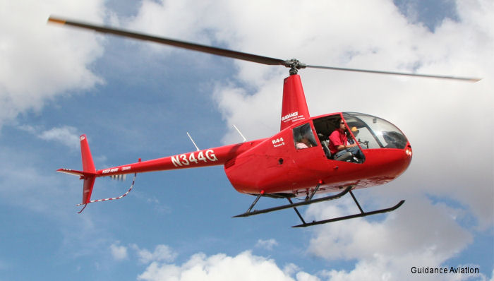 Helicopter Robinson R44 II Serial 10099 Register N344G used by Guidance Aviation. Built 2003. Aircraft history and location