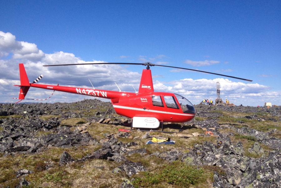 Helicopter Robinson R44 II Serial 12707 Register C-FZMO N4237W used by Bering Air ,Alpine Air Alaska. Built 2009. Aircraft history and location
