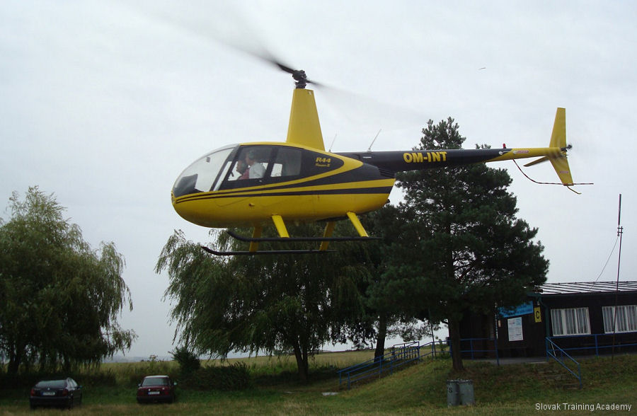Detailed history and photos of helicopter Robinson R44 Raven II Serial 11013 Register OM-INT OK-MOW D-HALC used by Slovak Training Academy STA ,Air Lloyd Deutsche Helicopter Flugservice GmbH Track service timeline and current status.