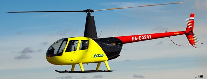 Helicopter Robinson R44 Raven Serial 1772 Register RA-04241 used by UTair Aviation. Aircraft history and location
