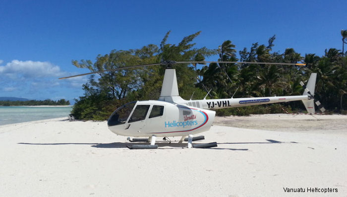 Detailed history and photos of helicopter Robinson R66 Turbine Serial 0072 Register YJ-VHL VH-HQM used by Vanuatu Helicopters Track service timeline and current status.