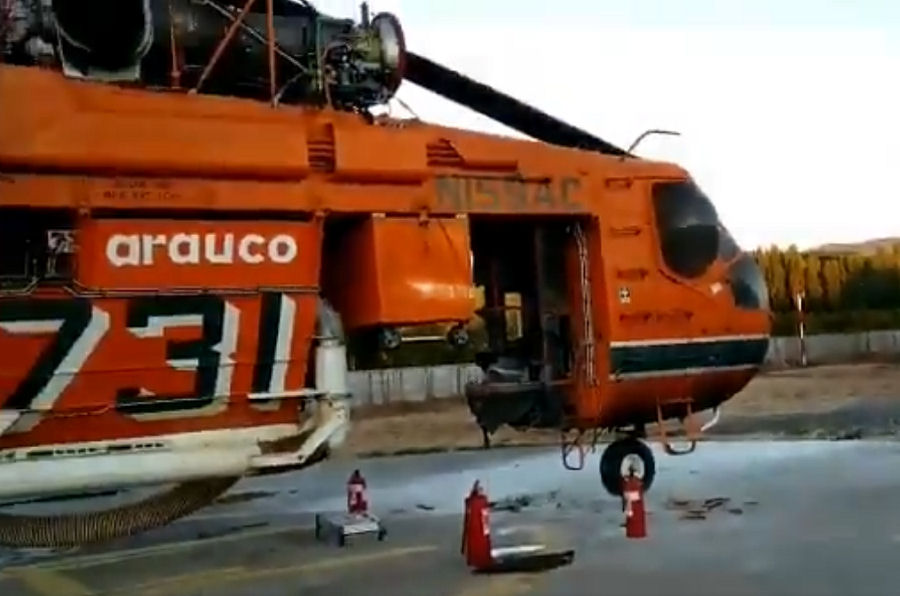 Detailed history and photos of helicopter Sikorsky CH-54B Tarhe Serial 64-084 Register N159AC 69-18476 used by Helicopter Express Inc ,Erickson ,US Army Aviation Army Converted to S-64F Track service timeline and current status.