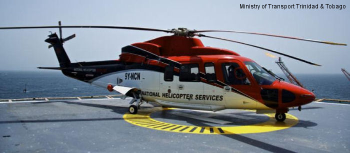 Helicopter Sikorsky S-76C Serial 760791 Register 9Y-NCN N791L used by NHSL (National Helicopter Services Ltd of Trinidad and Tobago). Built 2010. Aircraft history and location