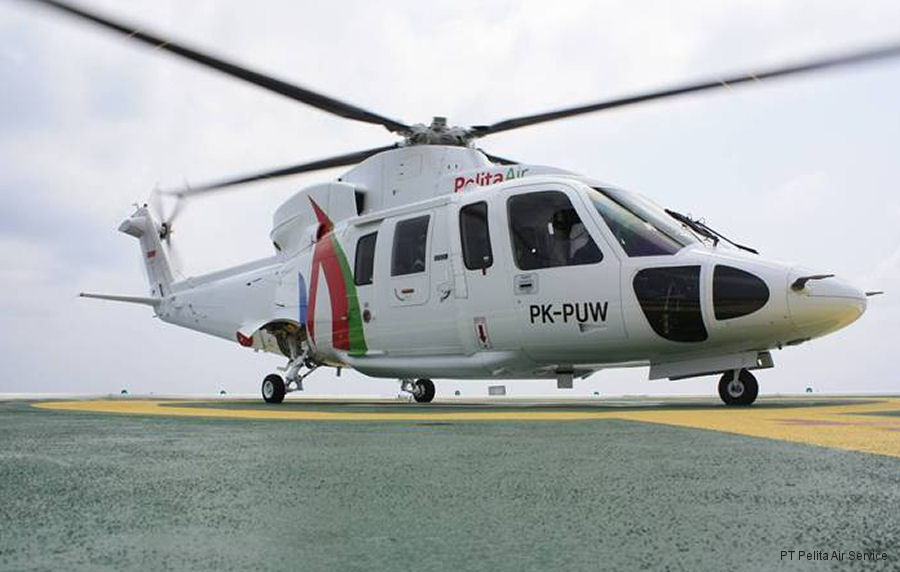 Helicopter Sikorsky S-76C Serial 760822 Register PK-PUW N822Y used by Pelita Air Service PAS ,Sikorsky Helicopters. Built 2011. Aircraft history and location