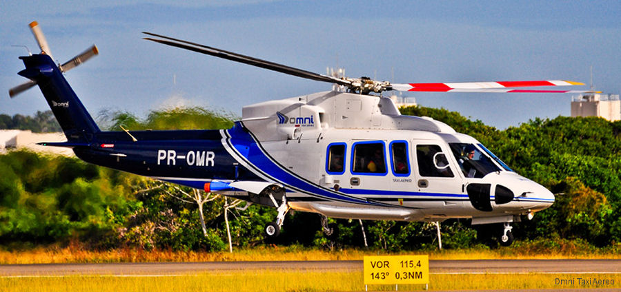 Helicopter Sikorsky S-76C Serial 760817 Register PK-PDF PR-OMR N817Q used by Omni Taxi Aereo OTA ,Sikorsky Helicopters. Built 2011. Aircraft history and location