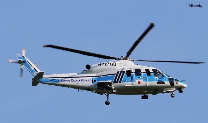 Detailed history and photos of helicopter Sikorsky S-76D Serial 761010 Register JA910A N7610B used by Kaijō Hoan-chō JPCG (Japanese Coast Guard) ,Mitsubishi International Corporation Track service timeline and current status.