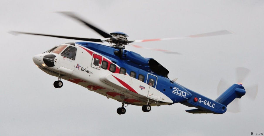 Helicopter Sikorsky S-92A Serial 92-0200 Register LN-OIG G-GALC N200BV used by Bristow Norway AS ,Bristow ,Bristow US ,Sikorsky Helicopters. Built 2012. Aircraft history and location