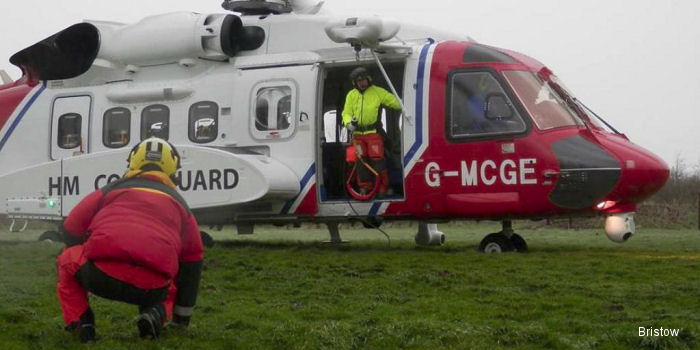 Helicopter Sikorsky S-92A Serial 92-0214 Register G-MCGE N214HM used by HM Coastguard (Her Majesty’s Coastguard) ,Bristow ,Bristow US. Built 2014. Aircraft history and location