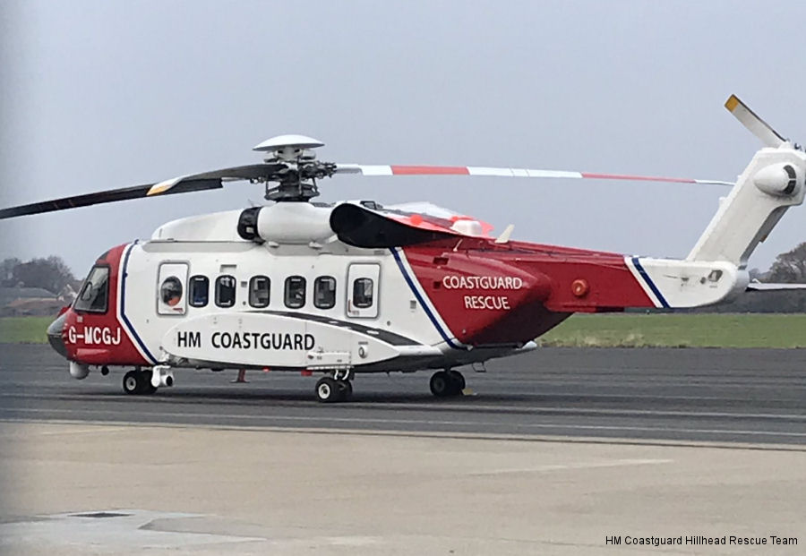 Helicopter Sikorsky S-92A Serial 92-0248 Register G-MCGJ N248N used by HM Coastguard (Her Majesty’s Coastguard) ,Bristow ,Sikorsky Helicopters. Built 2014. Aircraft history and location