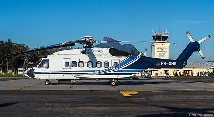 Helicopter Sikorsky S-92A Serial 92-0187 Register PR-OHG N187N used by Omni Taxi Aereo OTA ,Sikorsky Helicopters. Built 2012. Aircraft history and location