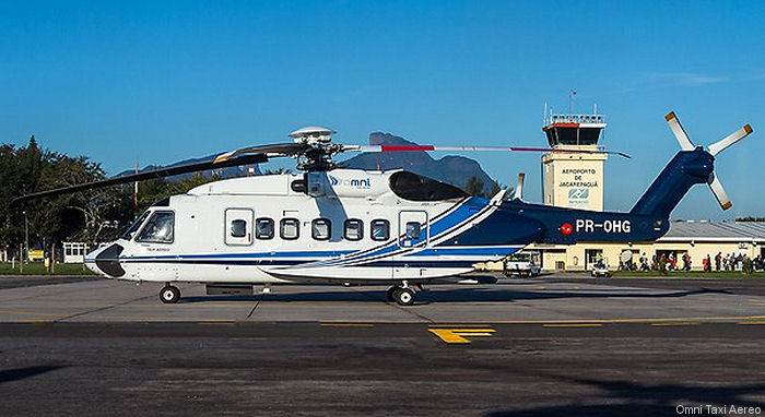 Detailed history and photos of helicopter Sikorsky S-92A Serial 92-0187 Register PR-OHG N187N used by Omni Taxi Aereo OTA ,Sikorsky Helicopters Track service timeline and current status.