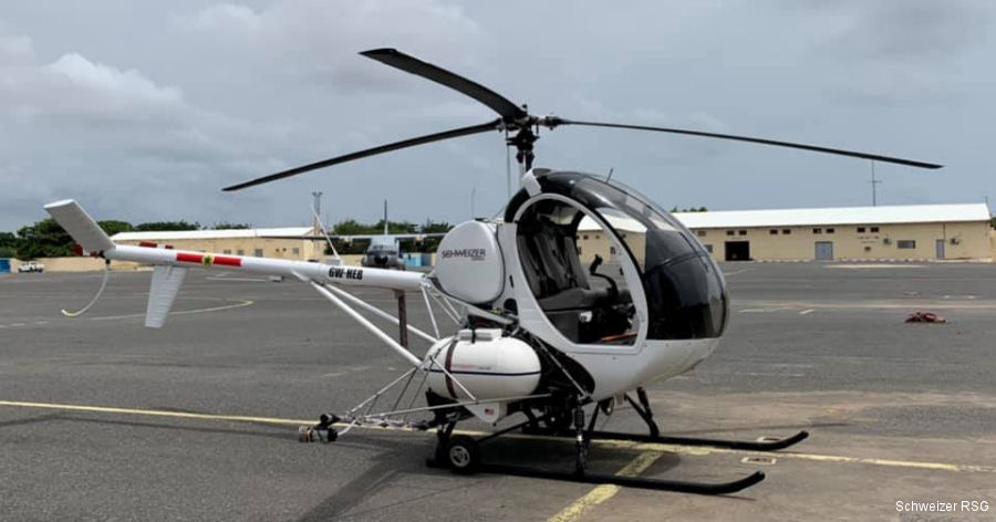 Helicopter Schweizer 300C Serial S1973 Register 6W-HEB N269EW used by Armée de l'Air Sénégalaise (Senegalese Air Force). Built 2021. Aircraft history and location