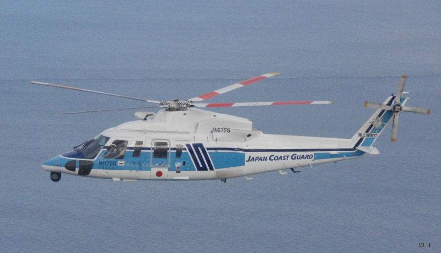 Detailed history and photos of helicopter Sikorsky S-76C Serial 760431 Register JA6755 used by Kaijō Hoan-chō JPCG (Japanese Coast Guard) Track service timeline and current status.